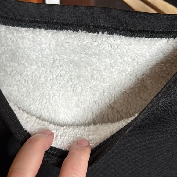 Crewneck Sherpa Lined Sweatshirt Basic Winter Fleece Thick Pullover Top Size 2XL - Picture 3 of 5